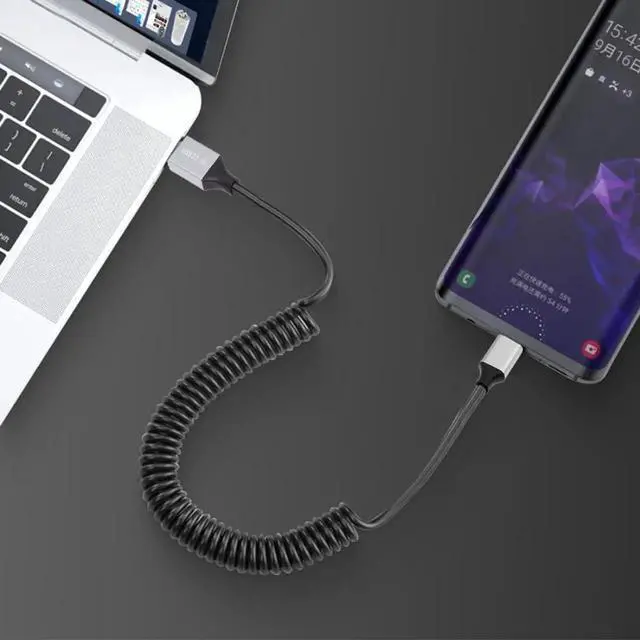 Alt view image 5 of 7 - 3.28FT USB 3.0 Coiled Cable, USB 3.0 Male to USBC Male HighSpeed Data Transfer & Charging Cord for Phones, Laptops & USB Flash Drives