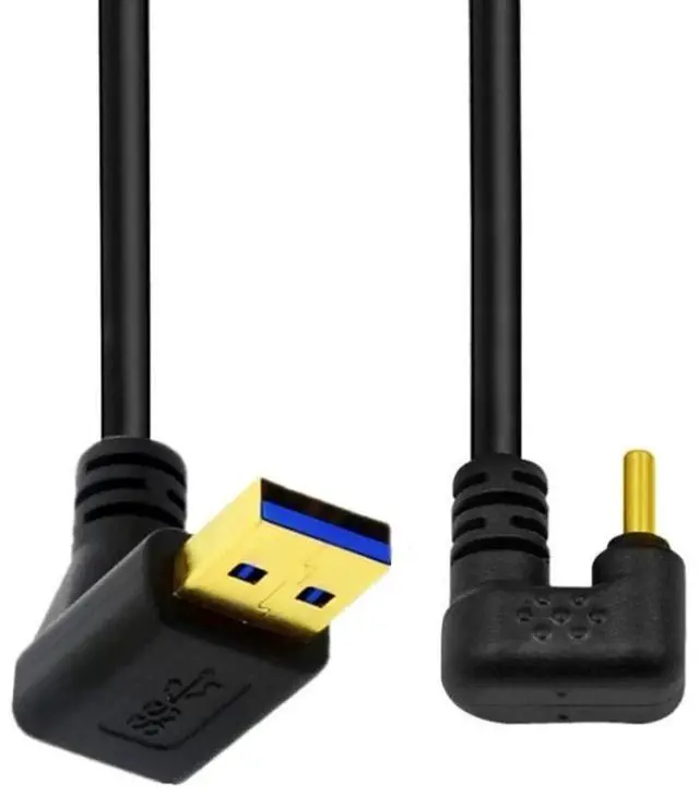 Alt view image 7 of 7 - 0.3M USB 3.0 to USBC Extension Cable, 90° Up Angled USB 3.0 Male to 180° UShape Angled USBC Male Charging & Data Transfer Cord
