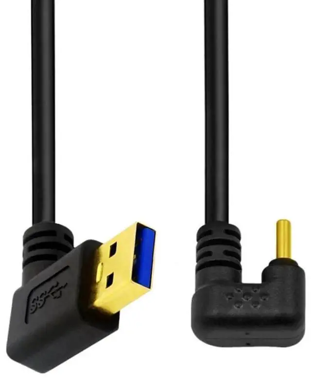 Alt view image 2 of 7 - 0.3M USB 3.0 to USBC Extension Cable, 90° Left Angled USB 3.0 Male to 180° UShape Angled USBC Male Charging & Data Transfer Cord
