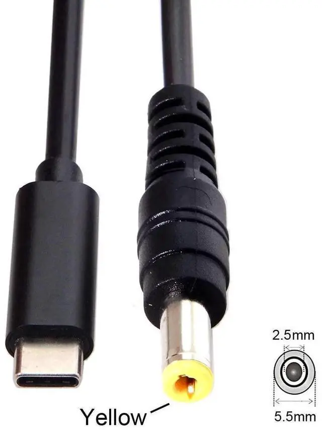 Alt view image 4 of 7 - 5.5×2.5mm DC Jack to USBC Input Power Cable for Laptops & Notebooks