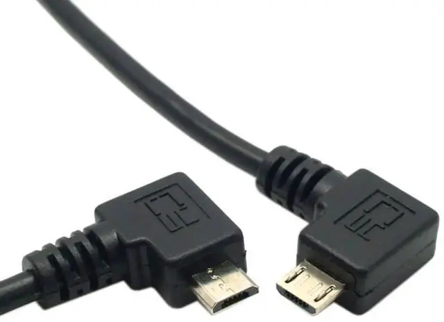Main image of 2 Pack 1.5M USB to Micro USB Cable, USB 2.0 Male to 5Pin Micro USB Male 90 Degree Angled Charging & Data Transfer Extension Cord