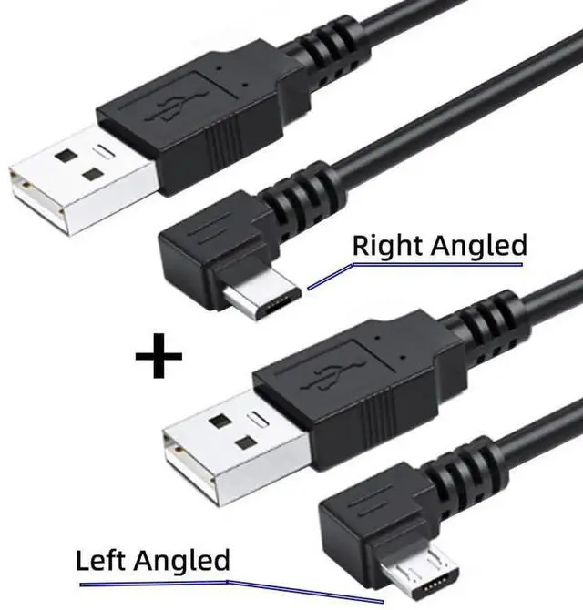 Alt view image 5 of 7 - 2 Pack 1.5M USB to Micro USB Cable, USB 2.0 Male to 5Pin Micro USB Male 90 Degree Angled Charging & Data Transfer Extension Cord