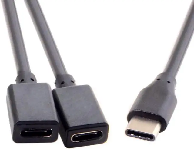 Alt view image 3 of 7 - USBC OTG Cable, 1 USBC Male to 2 USBC Female DualPort Hub Cable for Laptops, PCs, Mice & Flash Drives