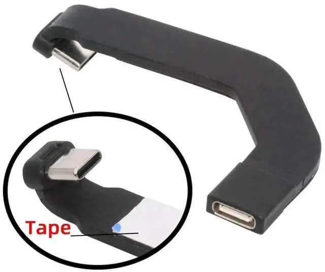Alt view image 4 of 7 - 2.76 Inch Short Flat USBC Extension Cable, USB 2.0 TypeC Male to Female 90 Degree Angled PD 65W Fast Charging Data Cable