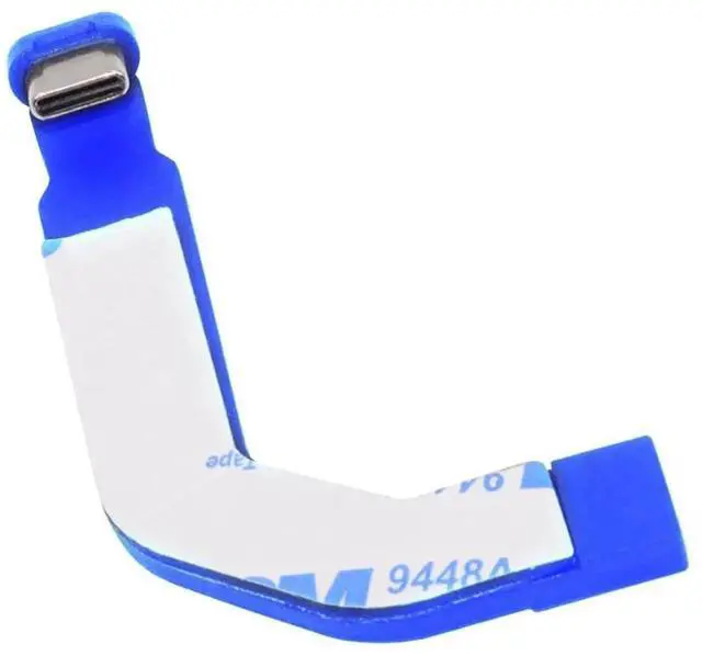 Main image of Blue 2.76 Inch Short Flat USBC Extension Cable, USB 2.0 TypeC Male to Female 90 Degree Angled PD 65W Fast Charging Data Cable