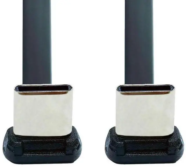 Main image of 200MM Short Flat USBC Extension Cable, USB 2.0 TypeC Dual 90 Degree Angled PD 65W Fast Charging Data Cable
