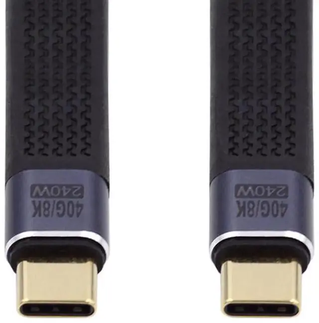 Main image of 13cm Flat Slim FPC USB4 USBC Extension Cable, 40Gbps Data Transfer, PD 240W/100W Fast Charging, 8K Video Support