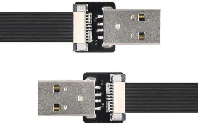 Alt view image 7 of 7 - 0.2M USB 2.0 Flat Ribbon Flex Extension Cable, USB 2.0 Male to Male Data Transfer & Charging Adapter Cord
