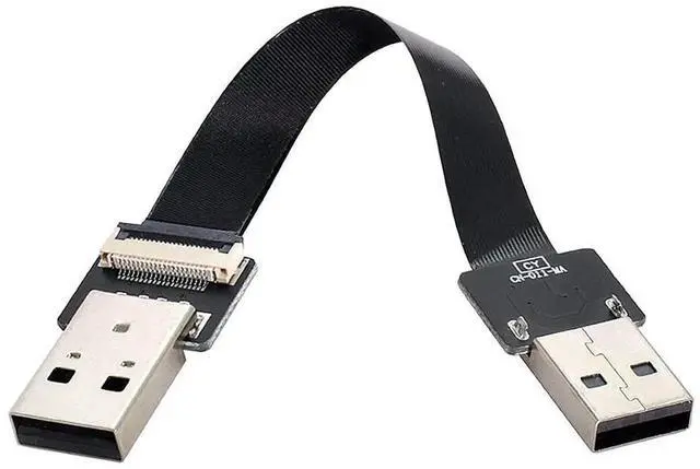 Alt view image 5 of 7 - 0.2M USB 2.0 Flat Ribbon Flex Extension Cable, USB 2.0 Male to Male Data Transfer & Charging Adapter Cord