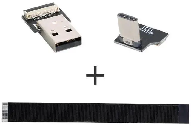 Alt view image 2 of 7 - 1.0M USBC Flat Ribbon Flex Extension Cable, USB 2.0 Male to Male 90 Degree Up Angled Charging & Data Transfer Adapter Cord
