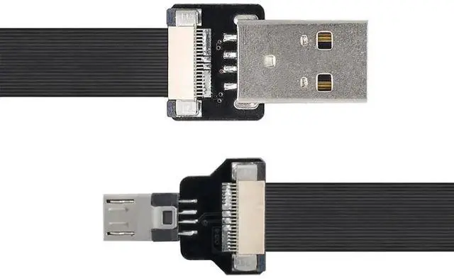 Alt view image 3 of 7 - 0.5M Micro USB Flat Ribbon Flex Extension Cable, USB 2.0 Male to Male Charging & Data Transfer Adapter Cord