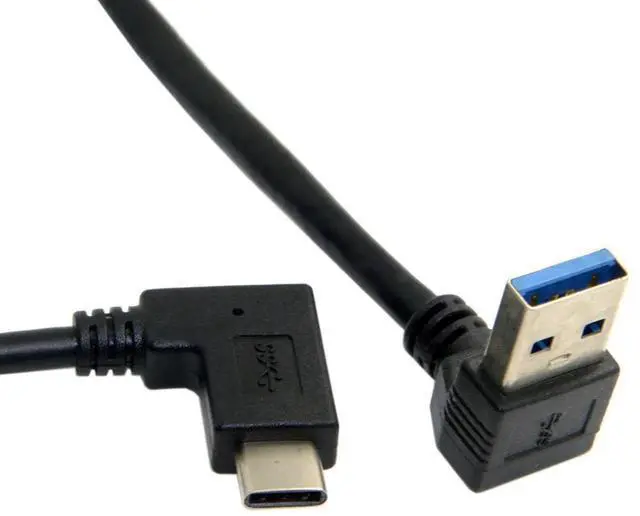 Main image of 30cm Reversible USB 3.1 TypeC 90 Degree Down Angled to USBA Male Data Cable for Tablet & Mobile Phone, Type01