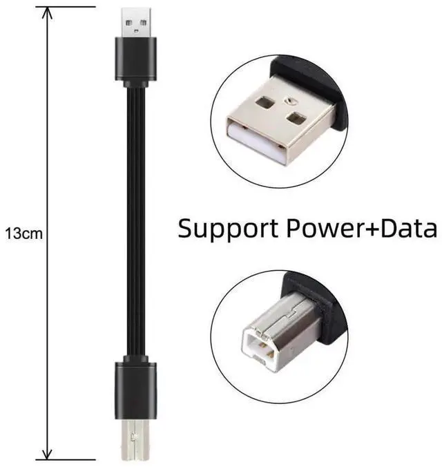 Alt view image 5 of 7 - 3Pcs/Set 13cm Flat Slim USB 2.0 TypeA to TypeA/B Extension Data Cable for Printers, Hard Drives & Phones