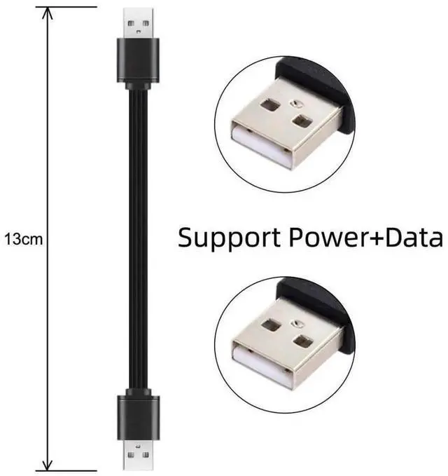 Alt view image 7 of 7 - 3Pcs/Set 13cm Flat Slim USB 2.0 TypeA to TypeA/B Extension Data Cable for Printers, Hard Drives & Phones