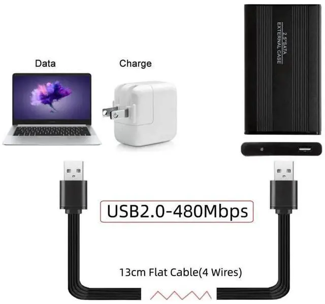 Alt view image 3 of 7 - 3Pcs/Set 13cm Flat Slim USB 2.0 TypeA to TypeA/B Extension Data Cable for Printers, Hard Drives & Phones