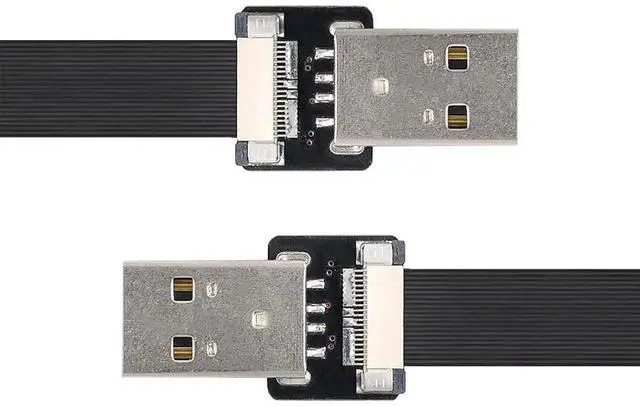Alt view image 7 of 7 - 1.0M USB 2.0 Flat Ribbon Flex Extension Cable, USB 2.0 Male to Male Data Transfer & Charging Adapter Cord