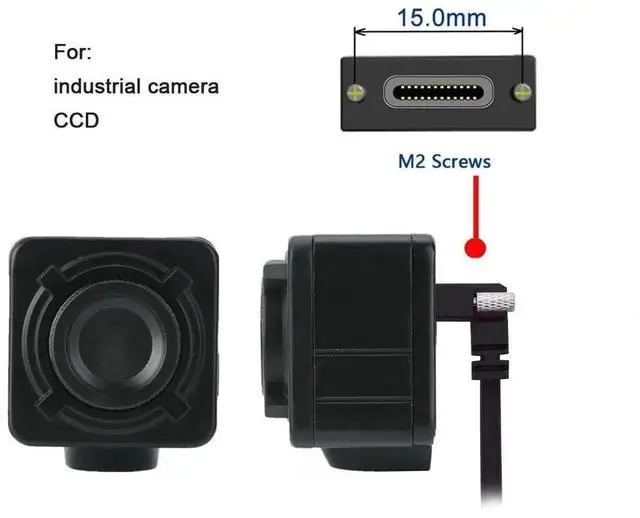 Alt view image 7 of 7 - 1.2M/3.94FT USB 3.0 to USBC 90 Degree Angled Data Cable with Panel Mount Screw for Industrial Camera