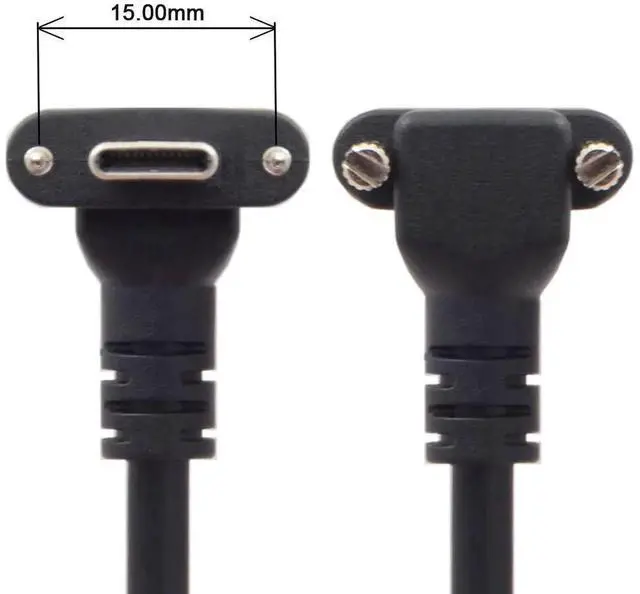 Alt view image 2 of 7 - 1.2M/3.94FT USB 3.0 to USBC 90 Degree Angled Data Cable with Panel Mount Screw for Industrial Camera