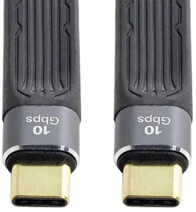 Main image of 13cm Flat Slim FPC USBC Male to Male Cable, USB 3.1 10Gbps 65W 3A Fast Charging & Data Cable for Laptop & Phone