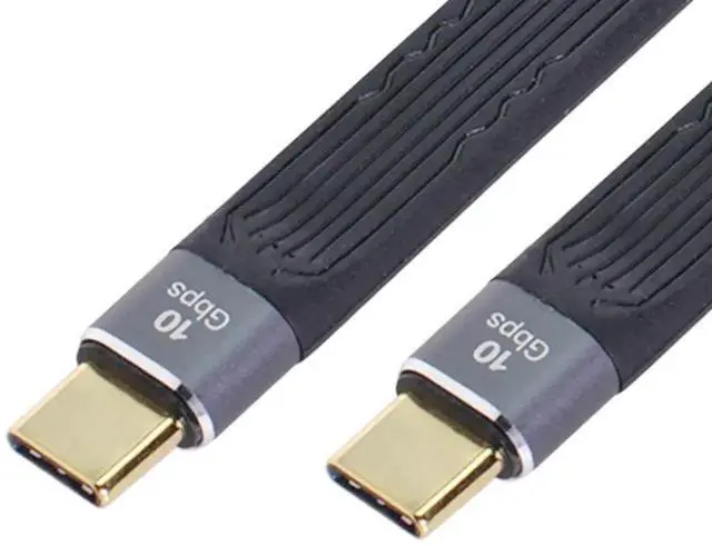 Alt view image 7 of 7 - 13cm Flat Slim FPC USBC Male to Male Cable, USB 3.1 10Gbps 65W 3A Fast Charging & Data Cable for Laptop & Phone