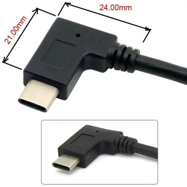 Alt view image 6 of 7 - 30cm Reversible USB 3.1 USBC 90 Degree Left Angled to USBA Male Data Cable for Tablet & Mobile Phone, Type02