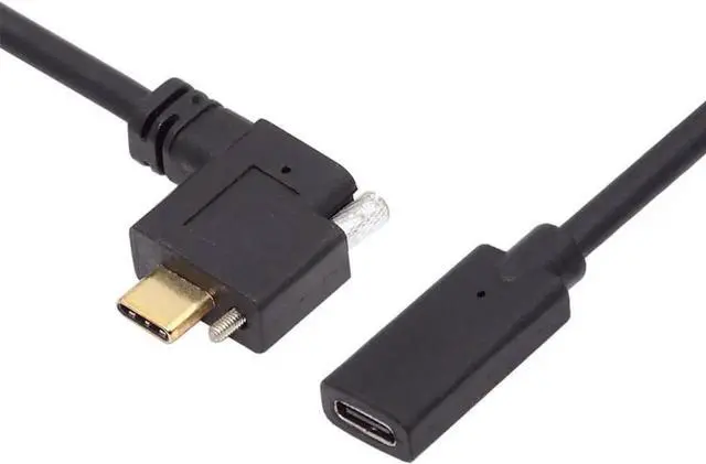 Main image of Right Angled USBC Male to Female ScrewLocking Extension Cable, USB 3.1 10Gbps Data Cable for Realsense Camera & VR Quest Link