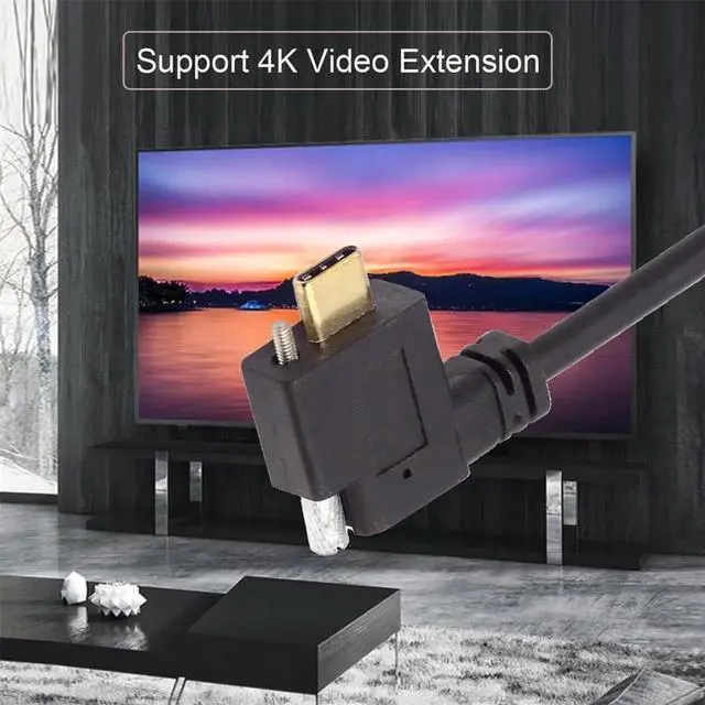 Alt view image 4 of 7 - Right Angled USBC Male to Female ScrewLocking Extension Cable, USB 3.1 10Gbps Data Cable for Realsense Camera & VR Quest Link