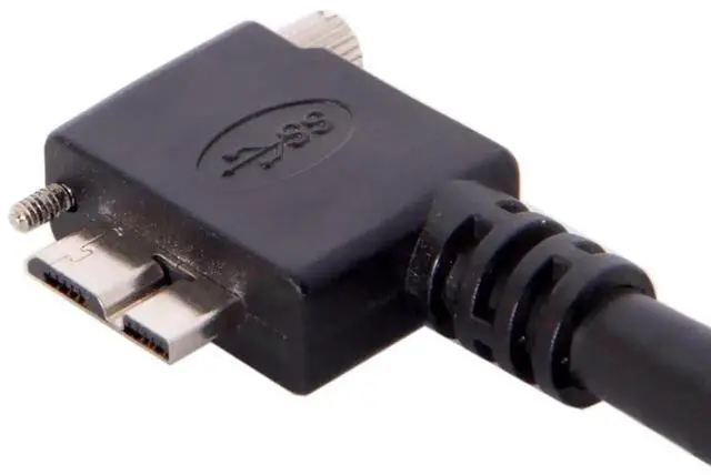 Alt view image 3 of 7 - 1.2M 90 Degree Right Angled USB 3.0 TypeA Male to MicroB Male Cable with Panel Mount Screws