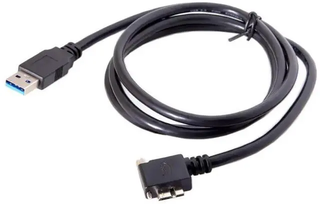 Alt view image 6 of 7 - 1.2M 90 Degree Right Angled USB 3.0 TypeA Male to MicroB Male Cable with Panel Mount Screws