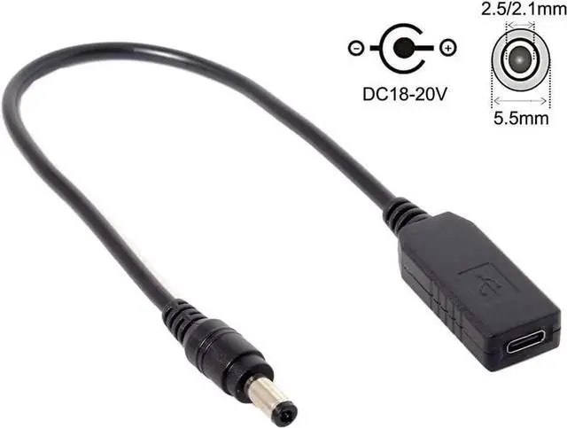 Alt view image 4 of 7 - USBC to DC 20V PD Emulator Trigger Charging Cable, USB 3.1 TypeC to 5.5×2.5mm & 5.5×2.1mm Dual Power Plug for Laptop
