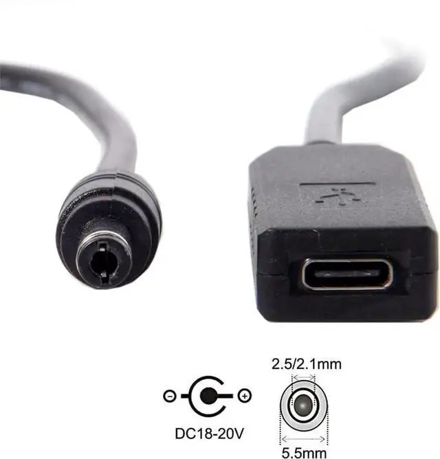 Alt view image 7 of 7 - USBC to DC 20V PD Emulator Trigger Charging Cable, USB 3.1 TypeC to 5.5×2.5mm & 5.5×2.1mm Dual Power Plug for Laptop