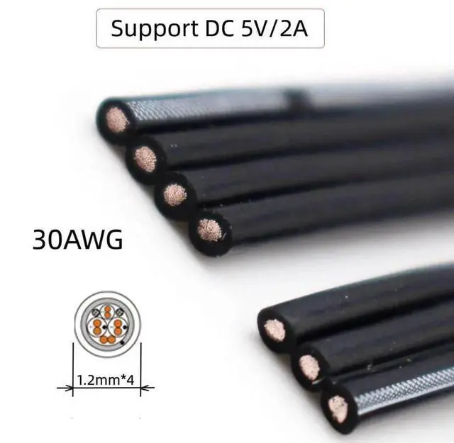 Alt view image 3 of 6 - 3 Pack 13cm USBC Cables Set, USB 2.0 TypeA Male to USBC Male, 4Core Wire, 5V 2A Power & Data Cable