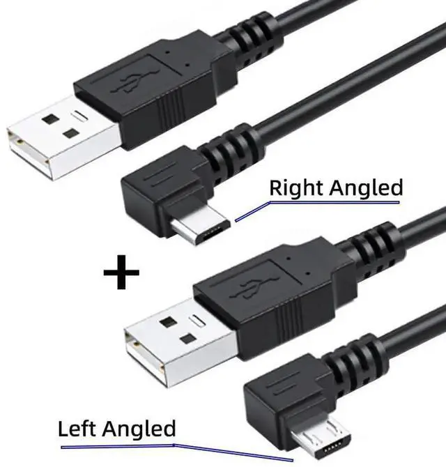 Alt view image 5 of 7 - 2 Pack 1.0M 90 Degree Angled USB 2.0 TypeA Male to Micro USB 5Pin Male Charge & Data Transfer Extension Cable