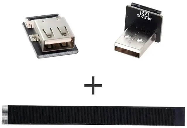Alt view image 3 of 7 - 1.0M 90 Degree Down Angled USB 2.0 Male to Female Flat Ribbon Flex Extension Cable Adapter for Data Transfer & Charging