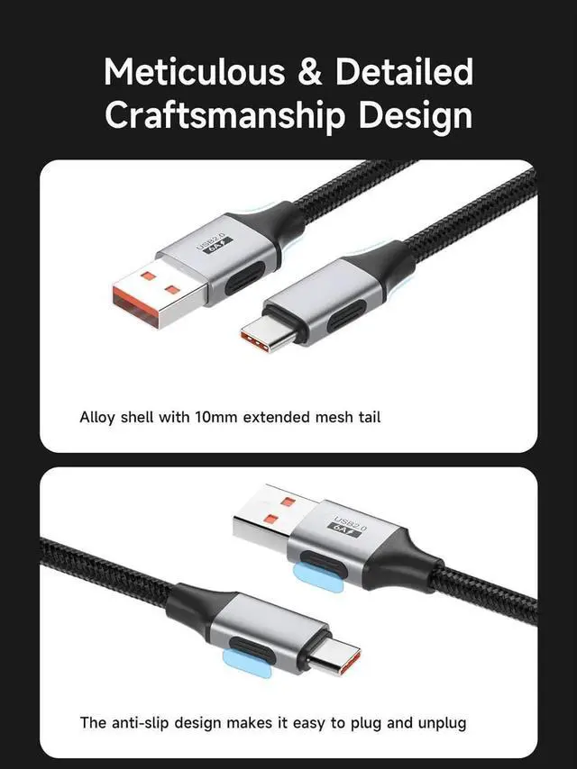 Alt view image 6 of 7 - 0.8FT USB 3.2 TypeA Male to Male Cable, 10Gbps Data Transfer & 60W Fast Charging Cord for Computer, Cooler, DVD Player, Hard Drive Enclosure & SetTop Box