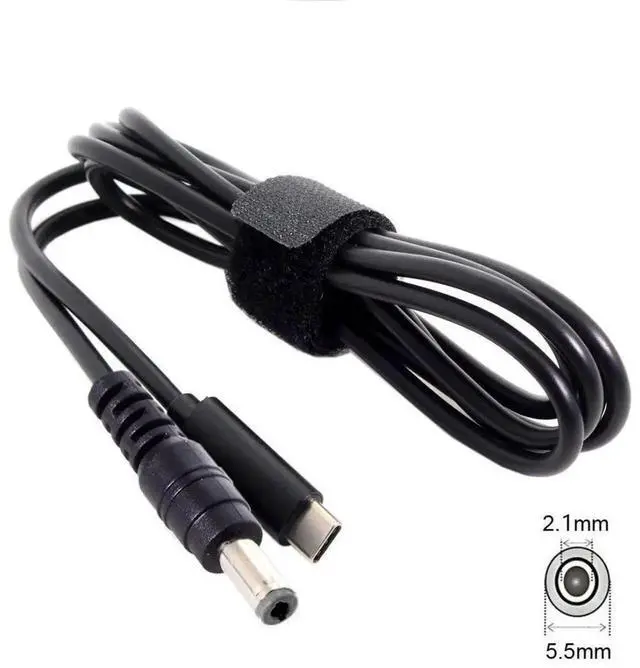 Alt view image 5 of 6 - 1.8M USBC Input to 5.5×2.1mm Rectangle DC Jack Power Cable Cord for Laptop & Notebook