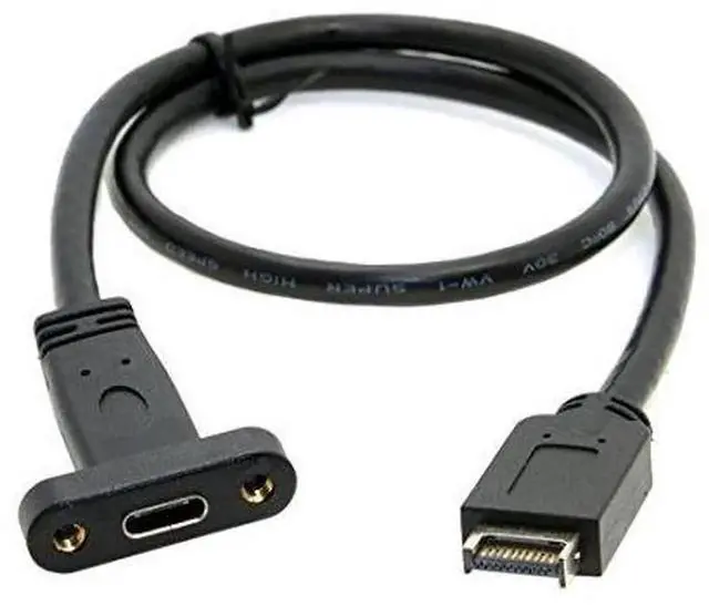Main image of 12cm USBC Front Panel Header to USB TypeE Motherboard Extension Cable Adapter, USB 3.1 Gen 2 10Gbps with PCIE Bracket