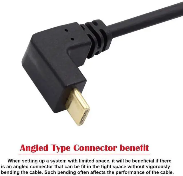 Alt view image 6 of 7 - 100cm USB 3.1 USBC Reversible Angled to 90° UpAngled TypeA Male Data Cable for Tablet & Phone