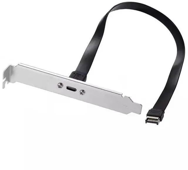 Main image of 12cm USBC Front Panel Header to USB TypeE Motherboard Extension Cable Adapter, USB 3.2 Gen 2x2 20Gbps with PCIE Bracket