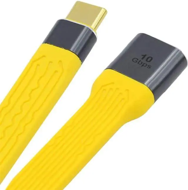 Main image of Yellow USB 3.1 TypeC Male Host to USB 3.0 TypeA Female OTG Flat Slim FPC Data Cable for Laptop & Phone