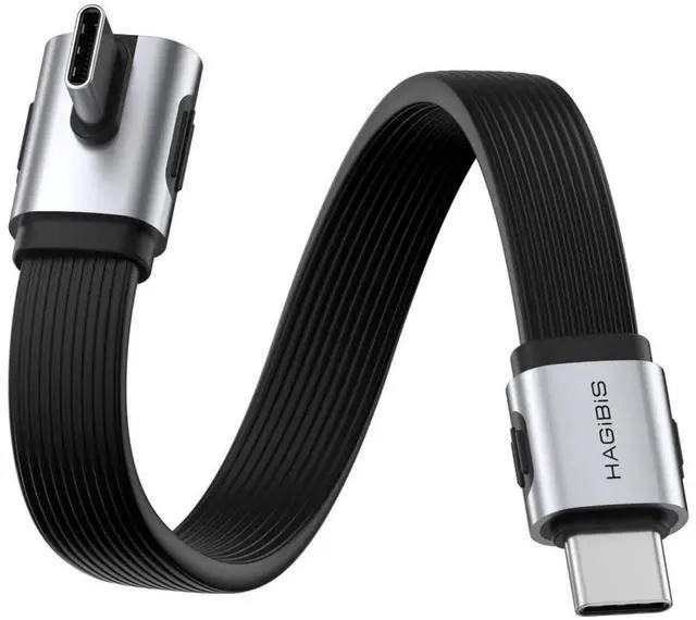 Main image of 0.8FT Vertical 90 Degree USB4 V2.0 Cable, 80Gbps Data Transfer, 240W Fast Charging, 8K@60Hz Video Output, Compatible with iPhone 17/16/15 Pro Max, iPad Pro, Thunderbolt 5/4