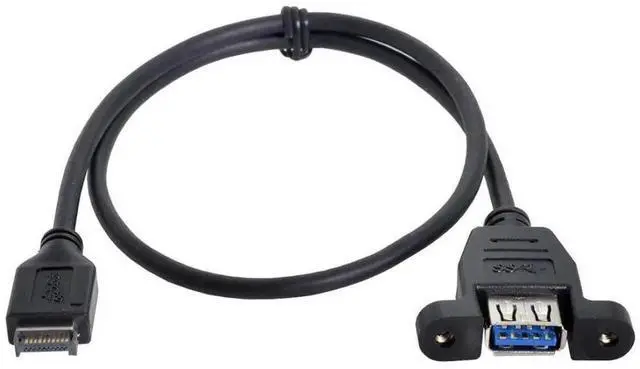 Main image of 50cm Panel Mount CY USB 3.1 TypeE Front Panel Header Male to USB 3.0 TypeA Female Extension Cable