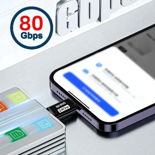 Alt view image 2 of 7 - USBC Extender Adapter, USB4 TypeC Male to Male Connector, 80Gbps Data Transfer, PD 240W Fast Charging, 16K/8K/5K Video Output
