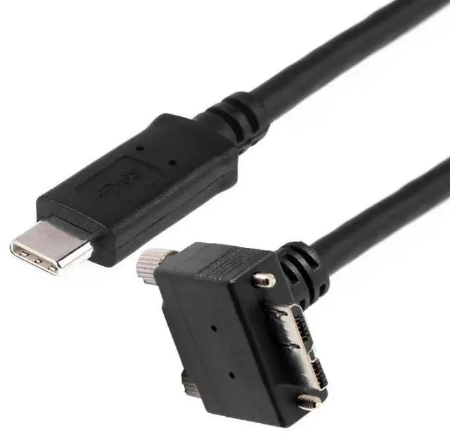 Alt view image 4 of 6 - 90 Degree DownAngled USBC to Micro USB 3.0 Data Cable with Screw Mount, 5Gbps HighSpeed Transfer