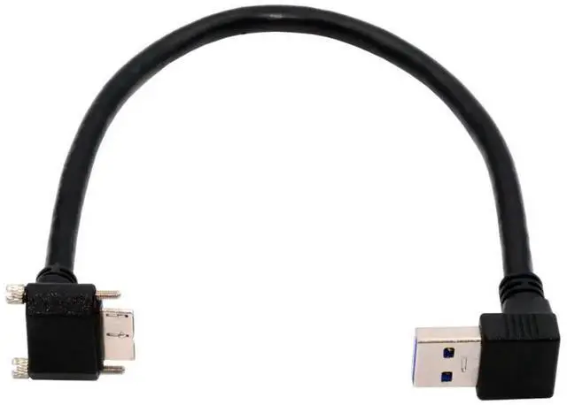 Alt view image 4 of 7 - 25cm 90 Degree DownAngled USB 3.0 to Micro USB 3.0 Panel Cable with Locking Screw