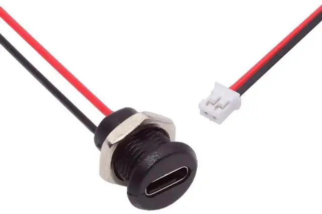 Alt view image 2 of 6 - 5 Pack 2.0mm Pitch 2Pin to USBC Female DC 5V 3A Charging Port Conversion Cable Adapter with Waterproof Dustproof Rubber Plug