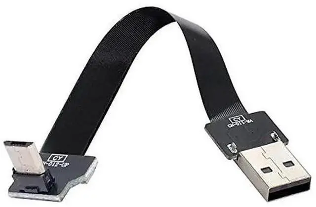 Alt view image 2 of 7 - 50CM UpAngled Flat Slim FPC USB 2.0 TypeA Male to Micro USB 5Pin Male Data Cable for FPV, Hard Disk & Mobile Phone