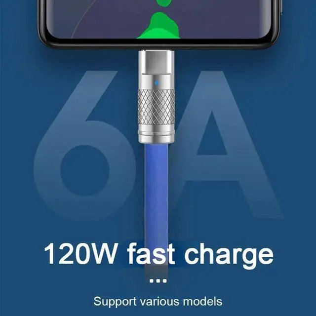 Alt view image 3 of 6 - 1.0M Ultra Soft USBC to USBC Cable, USB 2.0 Male to Male Extension Cord, 120W Fast Charging & Data Transfer with Charging Indicator