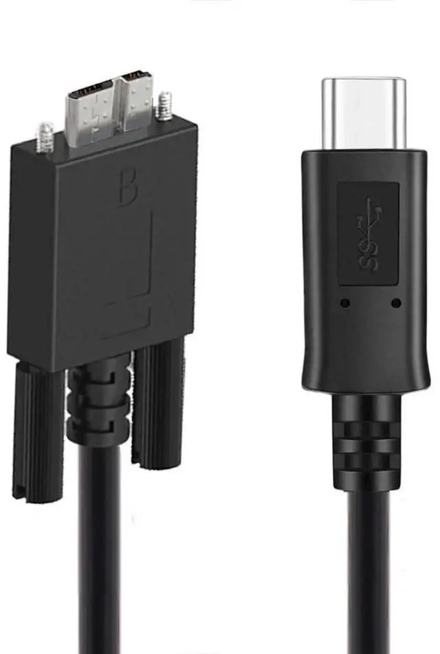 Main image of USBC to Micro USB 3.0 Data Cable with Screw Mount, 5Gbps HighSpeed for Industrial Camera & Hard Disk