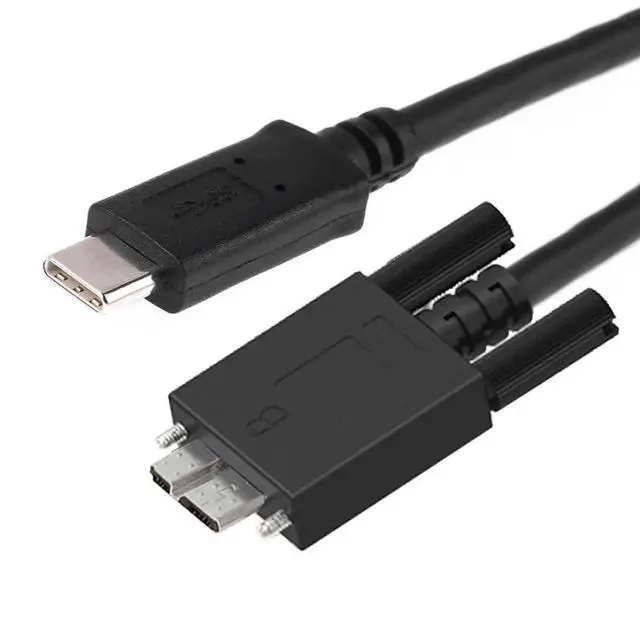 Alt view image 2 of 6 - USBC to Micro USB 3.0 Data Cable with Screw Mount, 5Gbps HighSpeed for Industrial Camera & Hard Disk